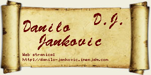 Danilo Janković vizit kartica